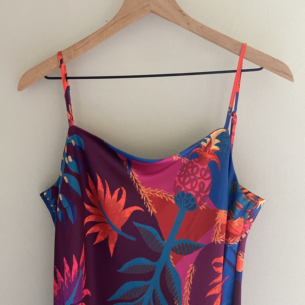 Joie new without tags tropical floral spaghetti strap maxi dress size large - Picture 3 of 5